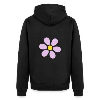 Flower pastel flower flowers pastel flowers lilac - Unisex Premium Organic Zip Hoodie - black - Back - Nico (187cm)