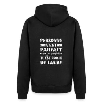 Personne n'est parfait mais en tant que apiculteur - Veste à capuche bio Premium Unisexe - noir - Dos - Nico (187cm)