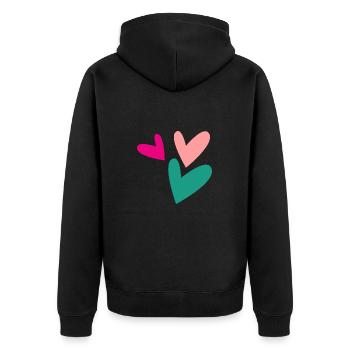 PAAR. GERADE VERHEIRATET. Junggesellinnenabschied. HEILIGER VALENTINSTAG. MARIES - Unisex Premium Bio Zip Hoodie - Schwarz - Hinten - Nico (187cm)