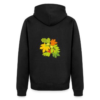 Bouquet d’automne de glands, feuilles d’érable et rowan - Veste à capuche bio Premium Unisexe - noir - Dos - Nico (187cm)