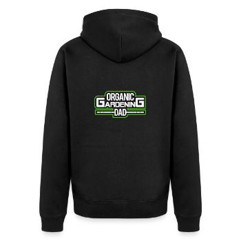 Organic Gardening Dad - Papa Lustig - Unisex Premium Bio Zip Hoodie - Schwarz - Hinten - Nico (187cm)