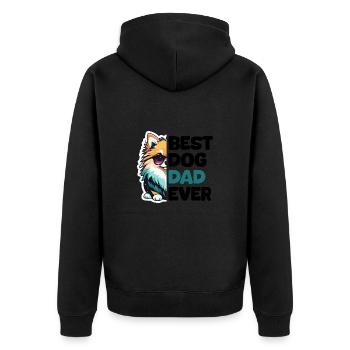 Meilleur papa chien de tous les temps - Poméranie - Veste à capuche bio Premium Unisexe - noir - Dos - Nico (187cm)