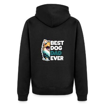 Meilleur papa chien de tous les temps - Poméranie - Veste à capuche bio Premium Unisexe - noir - Dos - Nico (187cm)