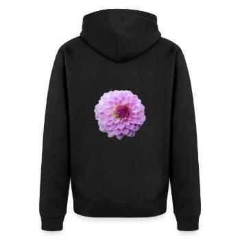Blume rosa pinke Blume Blumen pink rosa Blumen - Unisex Premium Bio Zip Hoodie - Schwarz - Hinten - Nico (187cm)