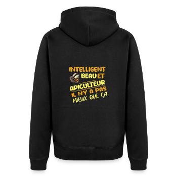 Intelligent beau et apiculteur t-shirt homme - Veste à capuche bio Premium Unisexe - noir - Dos - Nico (187cm)