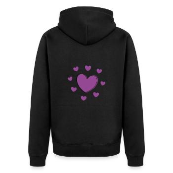 Muttertags Geschenk Mutter Muttertag Geschenkidee  - Unisex Premium Bio Zip Hoodie - Schwarz - Hinten - Nico (187cm)