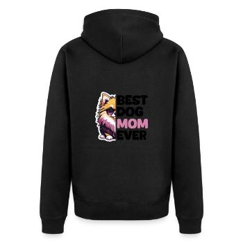 Meilleure maman de chien de tous les temps - Poméranie - Veste à capuche bio Premium Unisexe - noir - Dos - Nico (187cm)