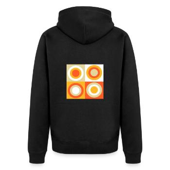70s Pattern Retro Gift - Unisex Premium Organic Zip Hoodie - black - Back - Nico (187cm)