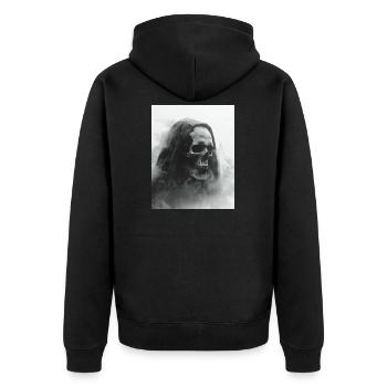 Crâne sombre dans le brouillard - Veste à capuche bio Premium Unisexe - noir - Dos - Nico (187cm)