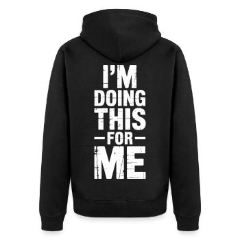 Je le fais pour moi Fitness Workout Motivation - Veste à capuche bio Premium Unisexe - noir - Dos - Nico (187cm)