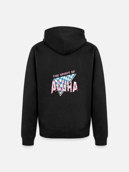the spirit of aloha summer beach retro surfing - Unisex Premium Organic Zip Hoodie - black