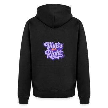 Everything is All Right - Unisex Premium Organic Zip Hoodie - black - Back - Nico (187cm)