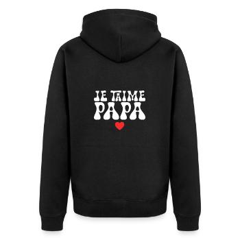 Je T'aime Papa - Veste à capuche bio Premium Unisexe - noir - Dos - Nico (187cm)