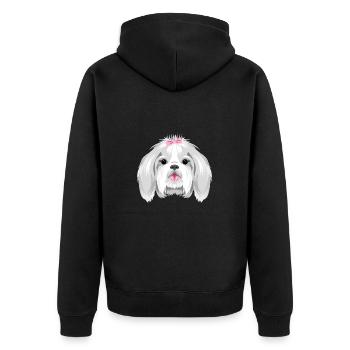 Portrait d’un joli Shih Tzu - Veste à capuche bio Premium Unisexe - noir - Dos - Nico (187cm)