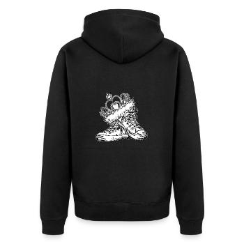 Bachelor Party // YAA // Bride Squad // Ring - Unisex Premium Organic Zip Hoodie - black - Back - Nico (187cm)