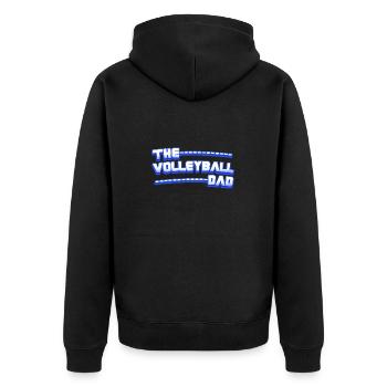 The Volleyball Dad - Papa Lustig - Unisex Premium Bio Zip Hoodie - Schwarz - Hinten - Nico (187cm)