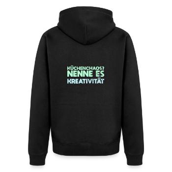 Küchenchaos? Nenne Es Kreativität - Unisex Premium Bio Zip Hoodie - Schwarz - Hinten - Nico (187cm)