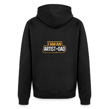 I'm An Artist And Dad - Unisex Premium Bio Zip Hoodie - Schwarz - Hinten - Nico (187cm)