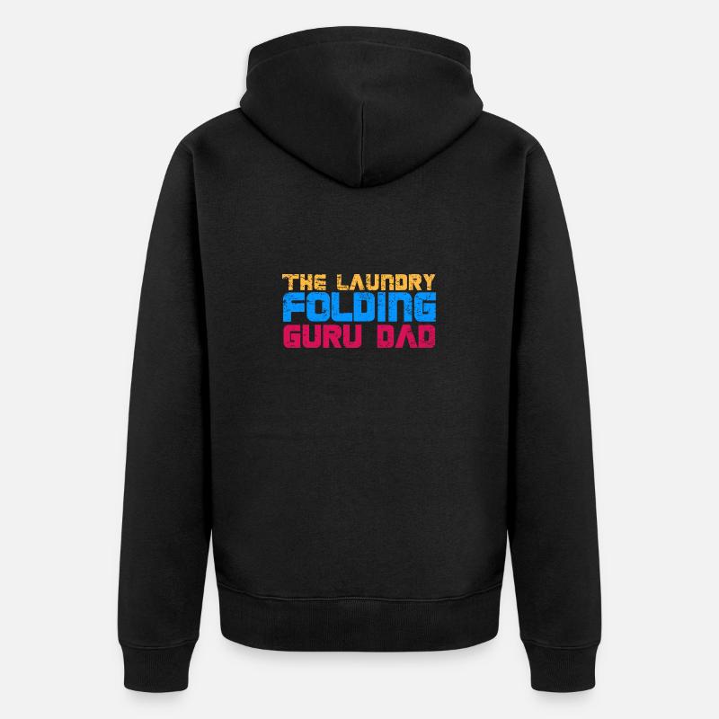 The Laundry Folding Guru Dad - Unisex Premium Bio Zip Hoodie - Schwarz