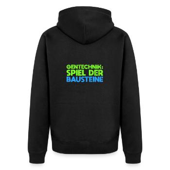 Gentechnik: Spiel Der Bausteine - Unisex Premium Bio Zip Hoodie - Schwarz - Hinten - Nico (187cm)