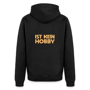 Architektur Ist Kein Hobby - Unisex Premium Bio Zip Hoodie - Schwarz - Hinten - Nico (187cm)