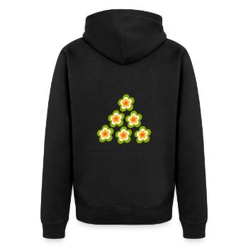 70s Flower Pattern Retro Hippie Flowers Power - Unisex Premium Organic Zip Hoodie - black - Back - Nico (187cm)