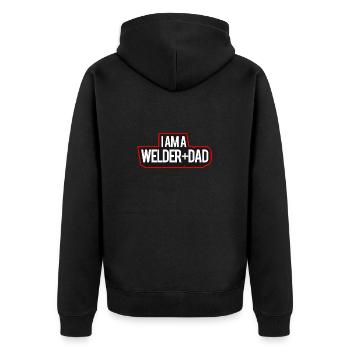 I'm A Welder And Dad - Unisex Premium Organic Zip Hoodie - black - Back - Nico (187cm)