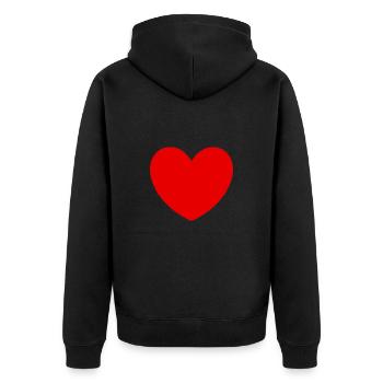 Valentines Red Heart, Valentine's Day - Unisex Premium Organic Zip Hoodie - black - Back - Nico (187cm)