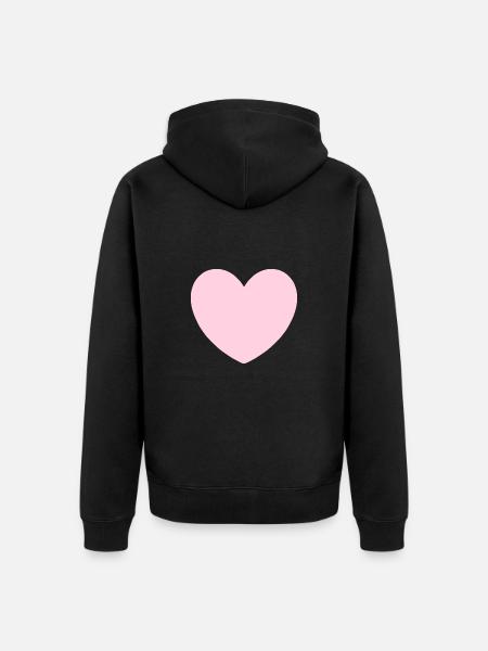 Pink hjerte hjerte pink gave Valentinsdag - Premium økologisk unisex-hættejakke - sort