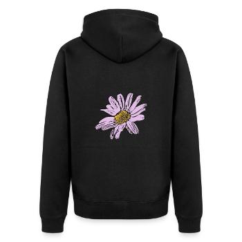 Flower pastel flower flowers pastel flowers lilac - Unisex Premium Organic Zip Hoodie - black - Back - Nico (187cm)