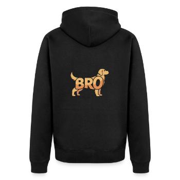 Bro Dog - Logo d’animal de compagnie cool - Veste à capuche bio Premium Unisexe - noir - Dos - Nico (187cm)