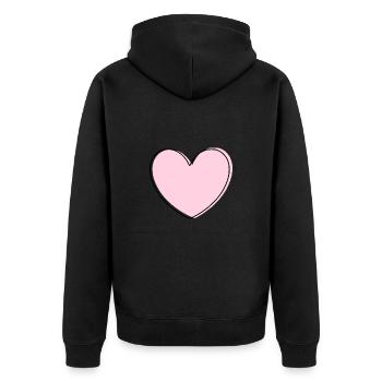 Cœur rose cadeau de la Saint-Valentin en cœur rose - Veste à capuche bio Premium Unisexe - noir - Dos - Nico (187cm)
