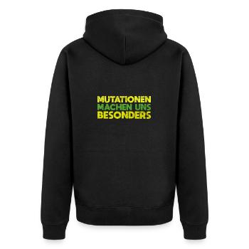 Mutationen Machen Uns Besonders - Unisex Premium Bio Zip Hoodie - Schwarz - Hinten - Nico (187cm)
