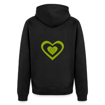 grünes Herz grün Herzen Paare st patrick's day  - Unisex Premium Bio Zip Hoodie - Schwarz - Hinten - Nico (187cm)