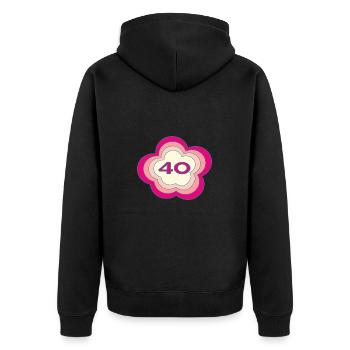 JAHRESTAG. ALLES GUTE ZUM GEBURTSTAG. ALLES GUTE ZUM GEBURTSTAG. - Unisex Premium Bio Zip Hoodie - Schwarz - Hinten - Nico (187cm)