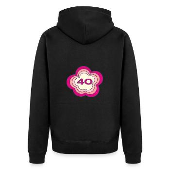 HAPPY BIRTHDAY. JOYEUX ANNIVERSAIRE. ANNIVERSAIRE. - Veste à capuche bio Premium Unisexe - noir - Dos - Nico (187cm)