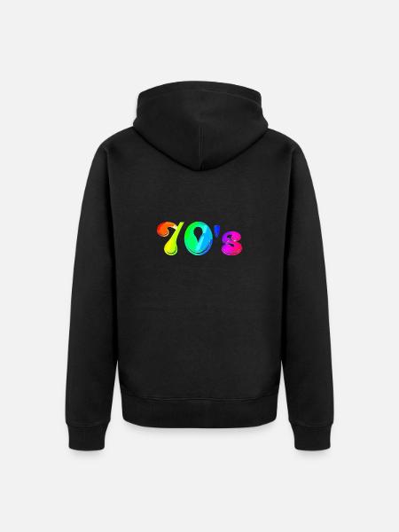 70s | Seventies | Decade | Symbol - Unisex Premium Organic Zip Hoodie - black