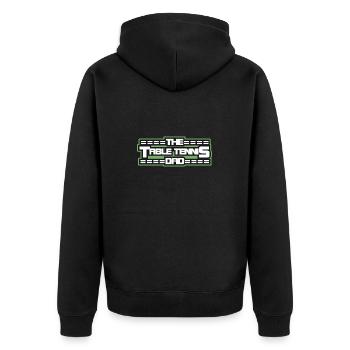 Le papa tennis de table - Papa Lustig - Veste à capuche bio Premium Unisexe - noir - Dos - Nico (187cm)