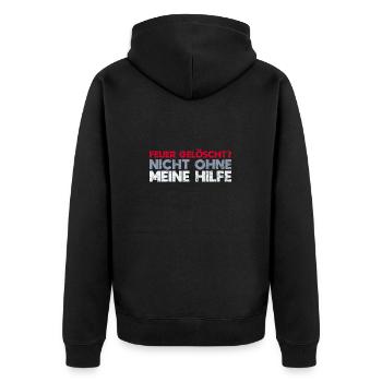 Feuer Gelöscht Nicht Ohne Meine Hilfe - Unisex Premium Bio Zip Hoodie - Schwarz - Hinten - Nico (187cm)