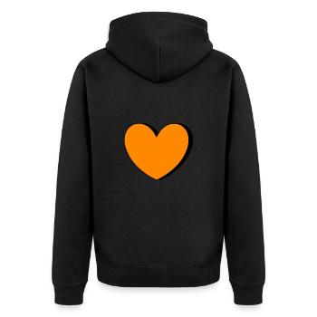 Coeur orange Orange Saint-Valentin - Veste à capuche bio Premium Unisexe - noir - Dos - Nico (187cm)