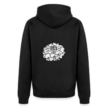 Blume weiß weiße Blumen Geschenk Muttertag Mutter - Unisex Premium Bio Zip Hoodie - Schwarz - Hinten - Nico (187cm)