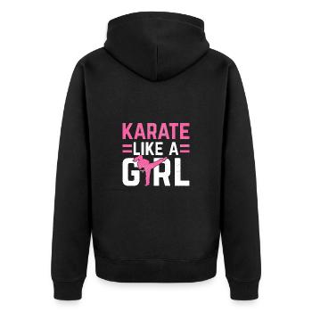Le karaté comme une fille - Veste à capuche bio Premium Unisexe - noir - Dos - Nico (187cm)