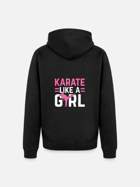 Le karaté comme une fille - Veste à capuche bio Premium Unisexe - noir
