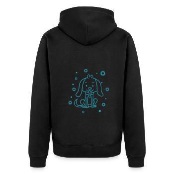 petit chien câlin - Veste à capuche bio Premium Unisexe - noir - Dos - Nico (187cm)