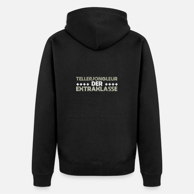 Tellerjongleur Der Extraklasse - Unisex Premium Bio Zip Hoodie - Schwarz