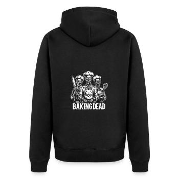 Baking Dead gruselige Zombiebäcker - Unisex Premium Bio Zip Hoodie - Schwarz - Hinten - Nico (187cm)