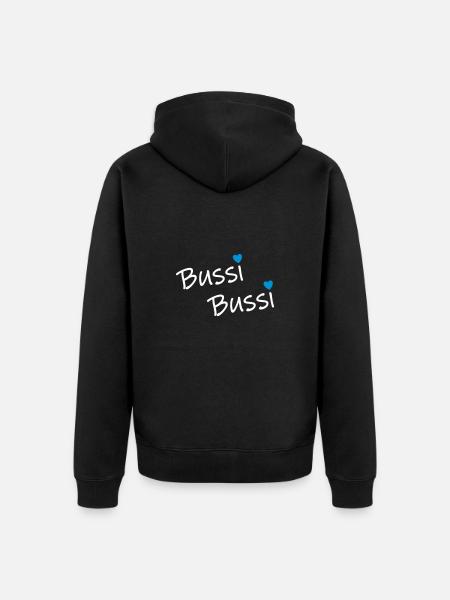 Bussi Bussi - Unisex Premium Bio Zip Hoodie - Schwarz