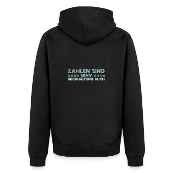 Zahlen Sind Sexy, Buchhaltung Auch - Unisex Premium Bio Zip Hoodie - Schwarz - Hinten - Nico (187cm)