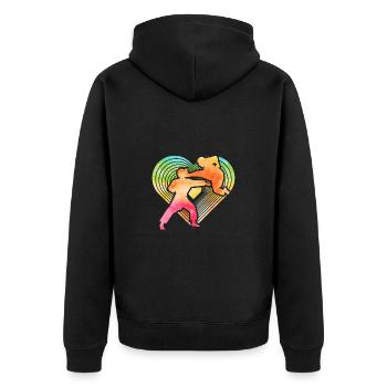 Karate - Unisex Premium Bio Zip Hoodie - Schwarz - Hinten - Nico (187cm)