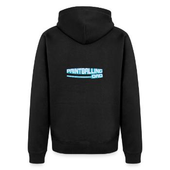 Paintballing Dad - Papa Lustig - Unisex Premium Organic Zip Hoodie - black - Back - Nico (187cm)